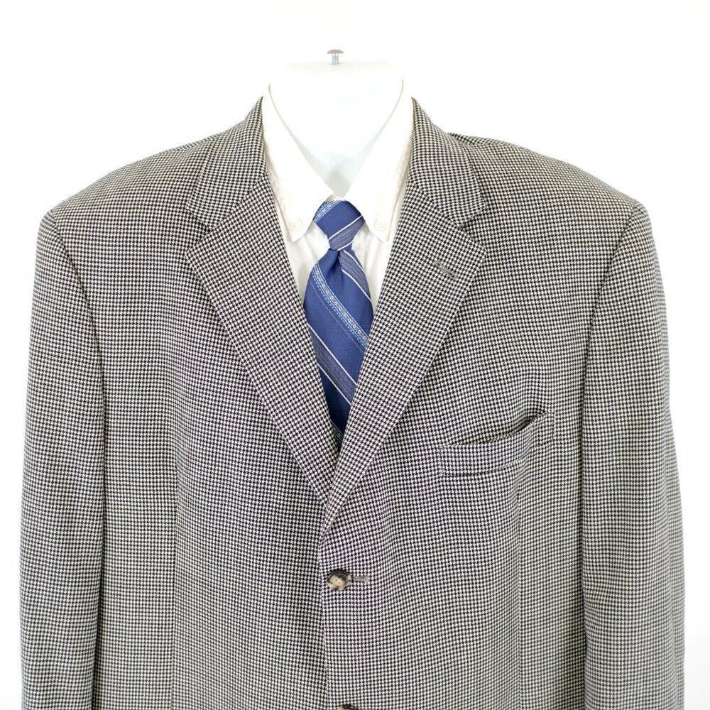 Austin Reed 46L WoolโCream Black Herringbone Sport Coat 3 Button Taggedโ 48L